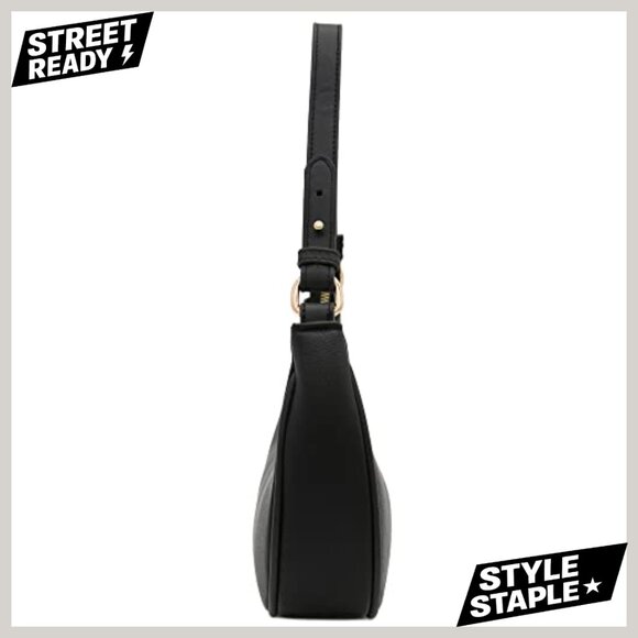 Small Crescent Shoulder Bag Underarm Purse Lightweight PU Leather - Picture 4 of 7